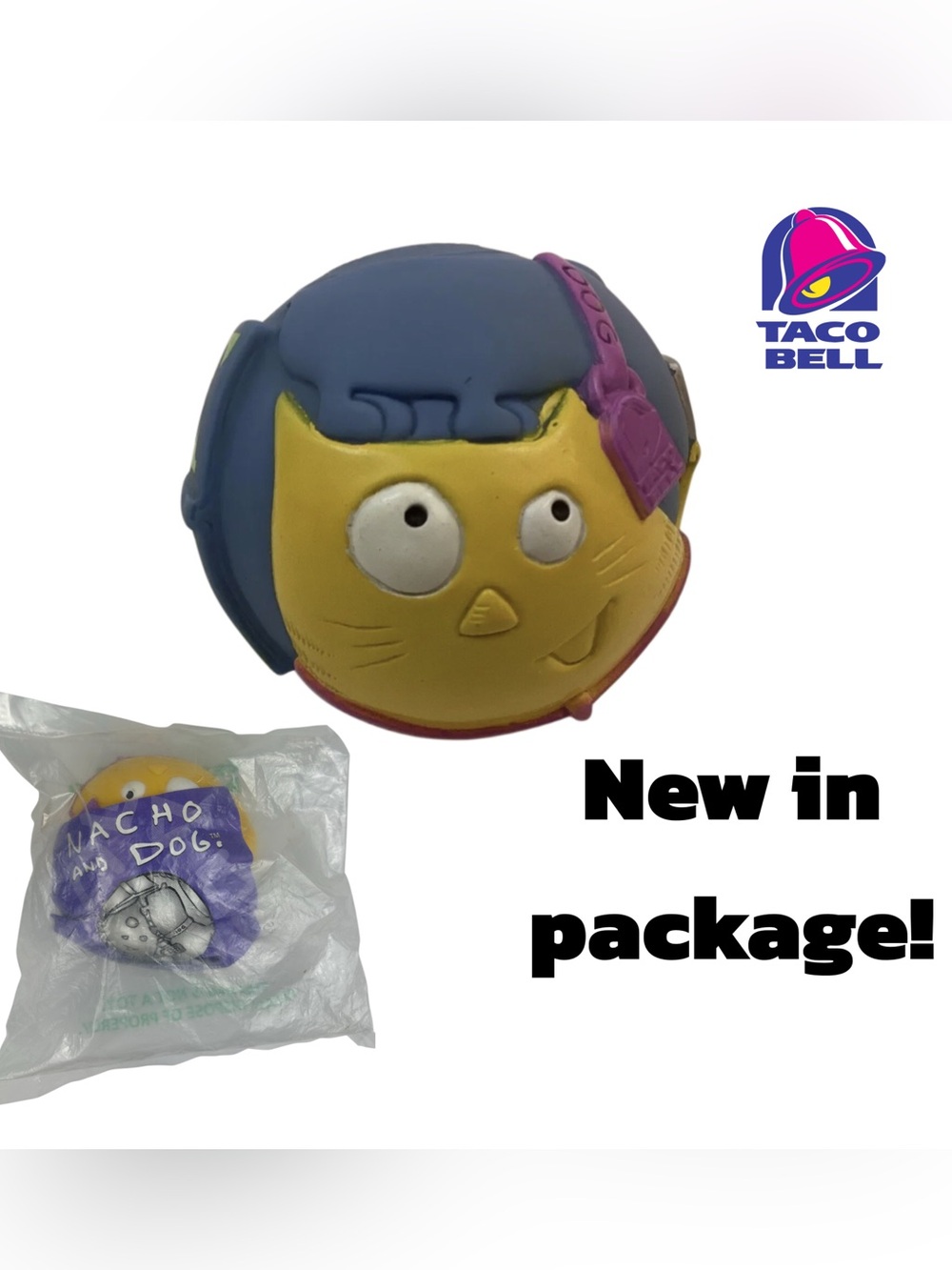 Taco Bell Nacho & Dog Ball Toy 1996 New 3” Toss Play Mascot NEW